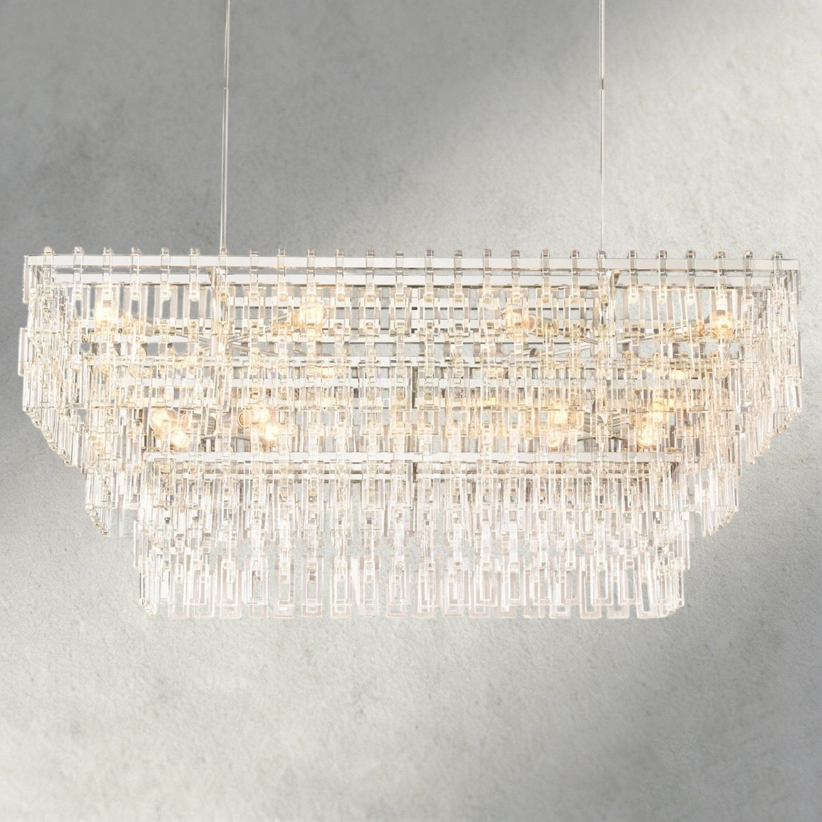 Merlyna Tiered Rectangular Chandelier 60", 72" - cyranlighting