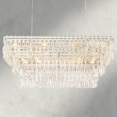 Merlyna Tiered Rectangular Chandelier 60", 72" - cyranlighting