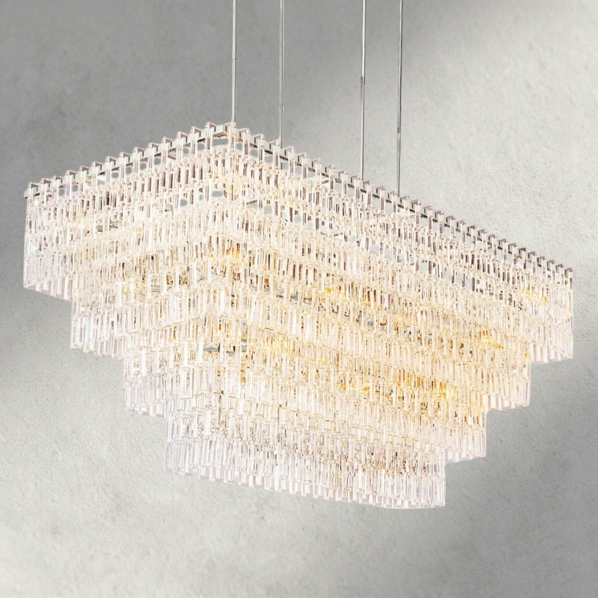 Merlyna Tiered Rectangular Chandelier 60", 72" - cyranlighting