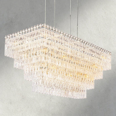 Merlyna Tiered Rectangular Chandelier 60", 72" - cyranlighting