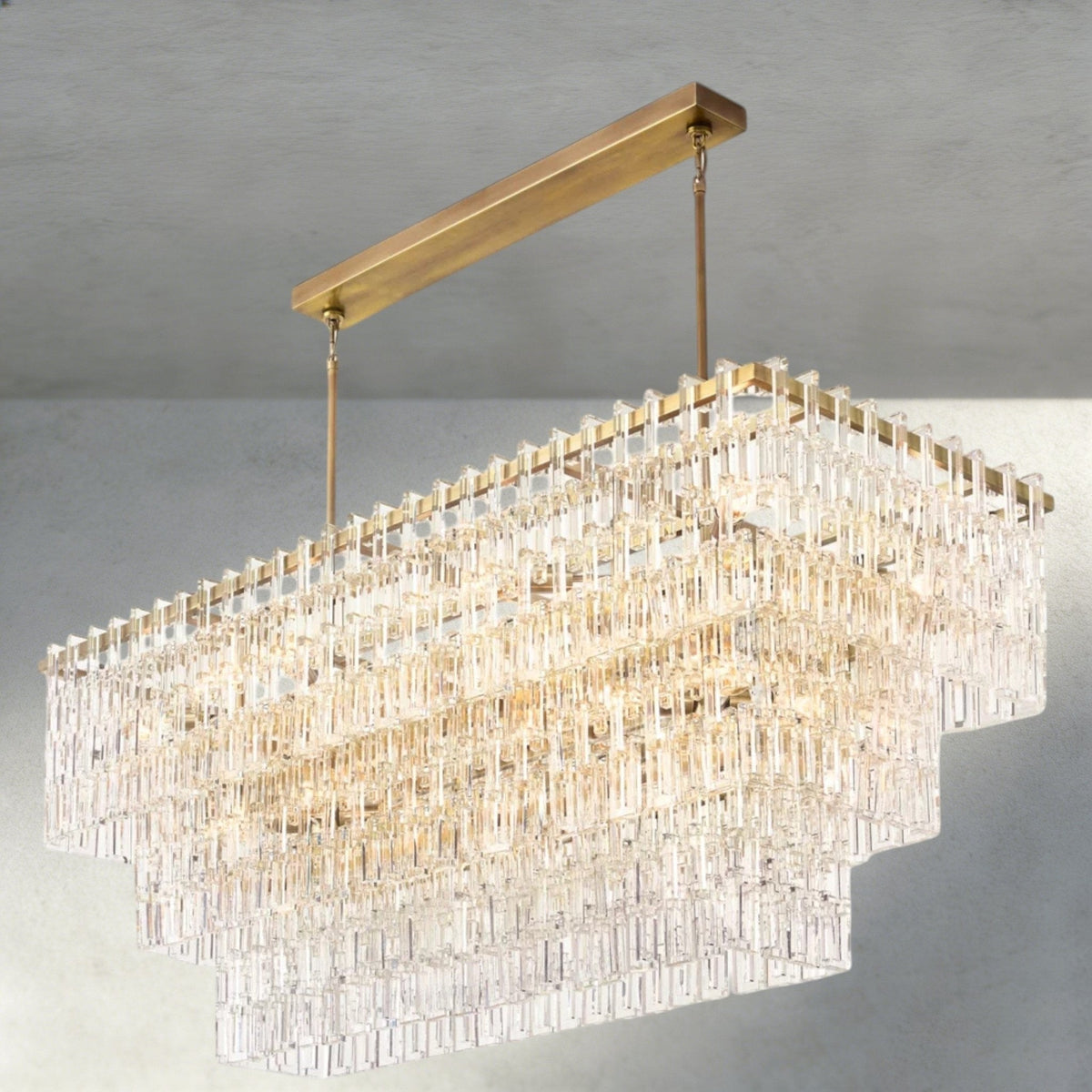 Merlyna Tiered Rectangular Chandelier 60", 72" - cyranlighting