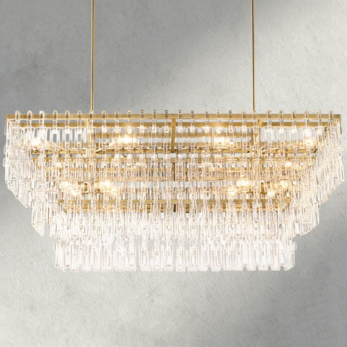 Merlyna Tiered Rectangular Chandelier 60", 72" - cyranlighting