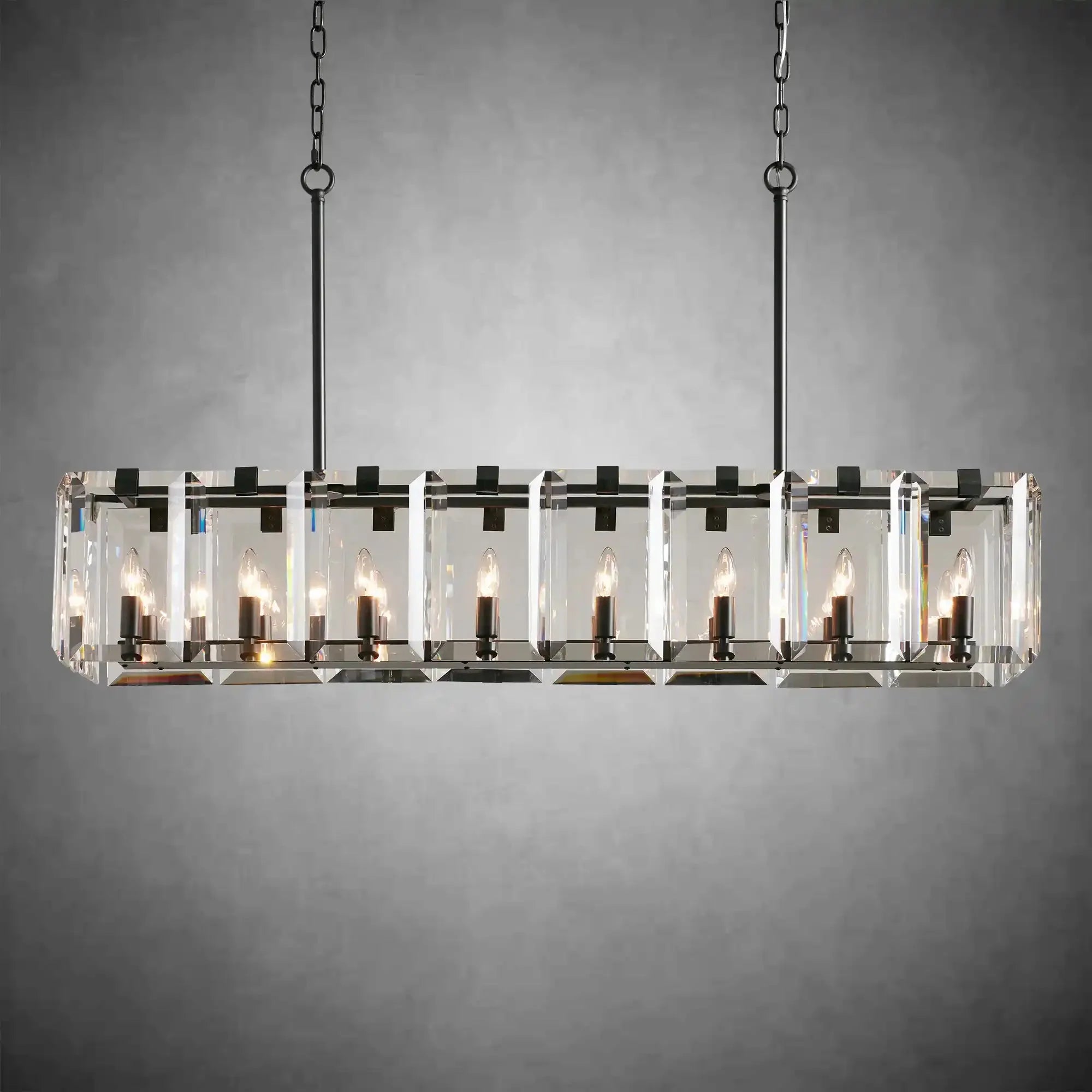 Modern Amaya Rectangular Chandelier - cyranlamps