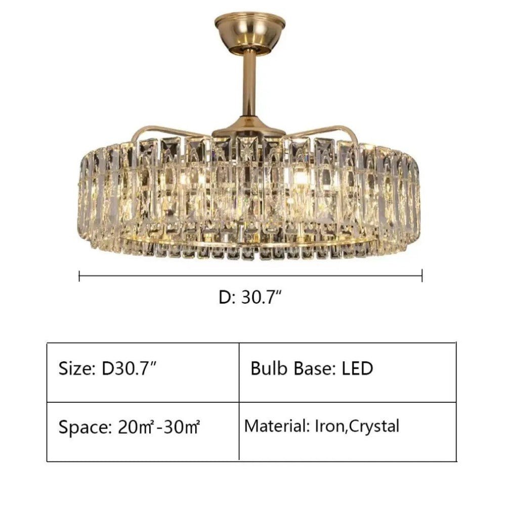 Modern Fan Light Crystal Chandelier - Cyran Lamps