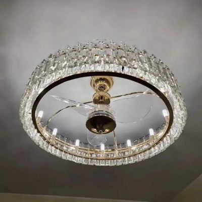 Modern Fan Light Crystal Chandelier - Cyran Lamps