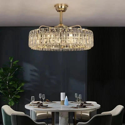 Modern Fan Light Crystal Chandelier - Cyran Lamps