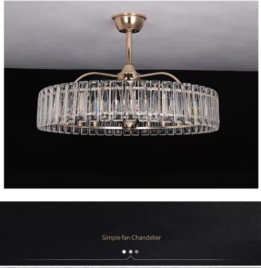 Modern Fan Light Crystal Chandelier - Cyran Lamps