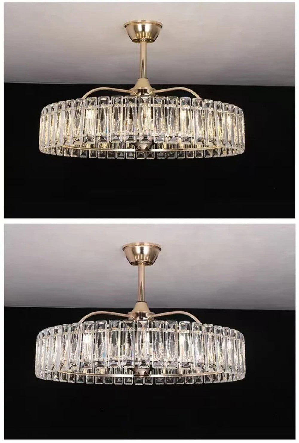 Modern Fan Light Crystal Chandelier - Cyran Lamps
