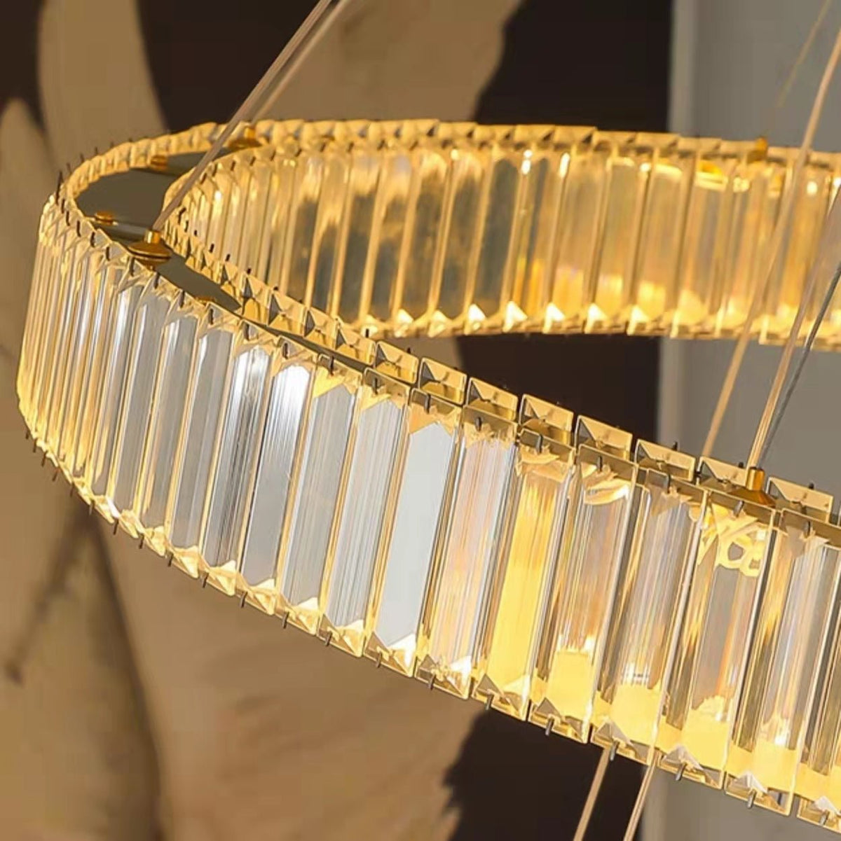 Modern Front Entryway Chandelier 5/6/7 Rings Crystal Gold/ Chrome Finish Ceiling Lamp - cyranlamps