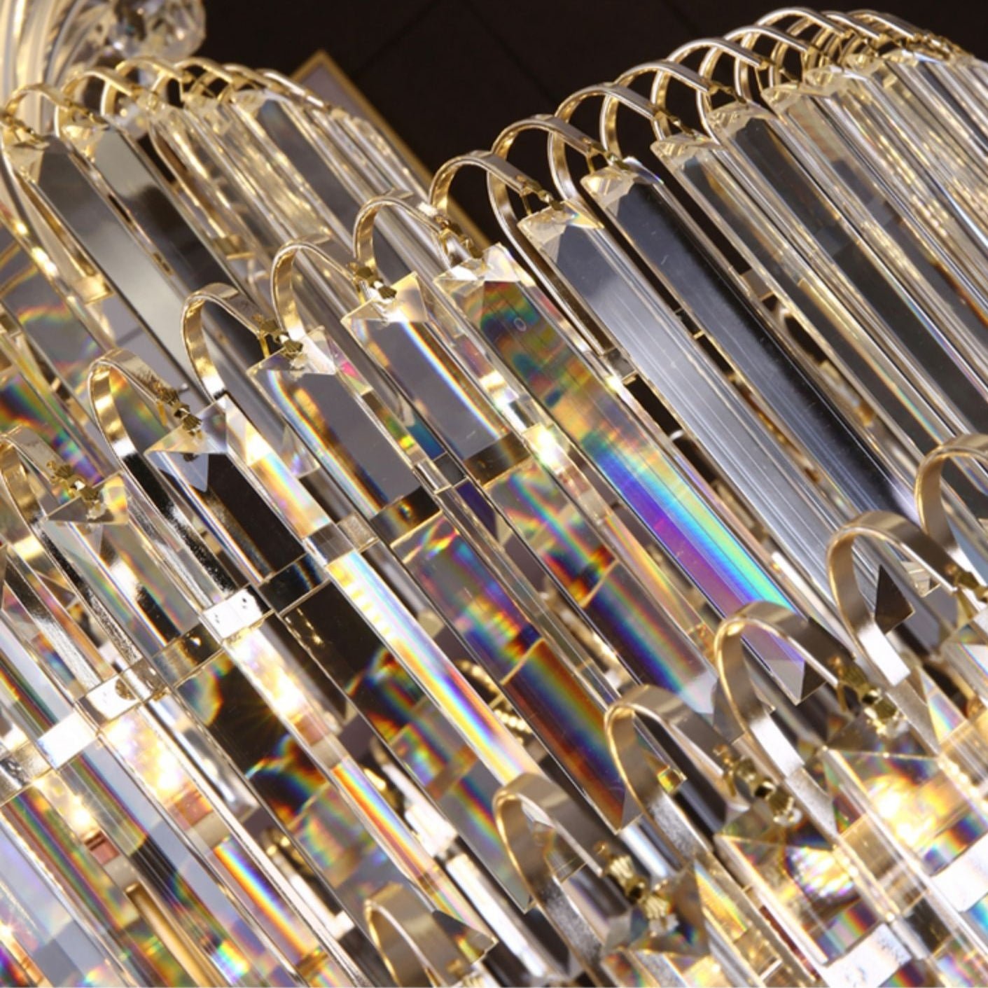 Modern Gold Foyer Extra Large Crystal Chandeliers Round Luxury Ceiling Light Fixture For Hall Entrance - cyranlamps