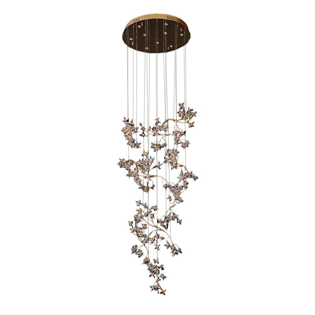 Modern Staircase Chandelier Crystal Hollow Rotating Ceiling Light - Cyran Lamps