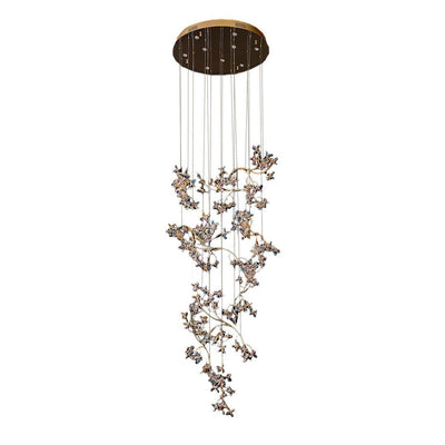Modern Staircase Chandelier Crystal Hollow Rotating Ceiling Light - Cyran Lamps
