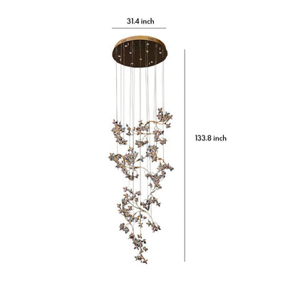 Modern Staircase Chandelier Crystal Hollow Rotating Ceiling Light - Cyran Lamps