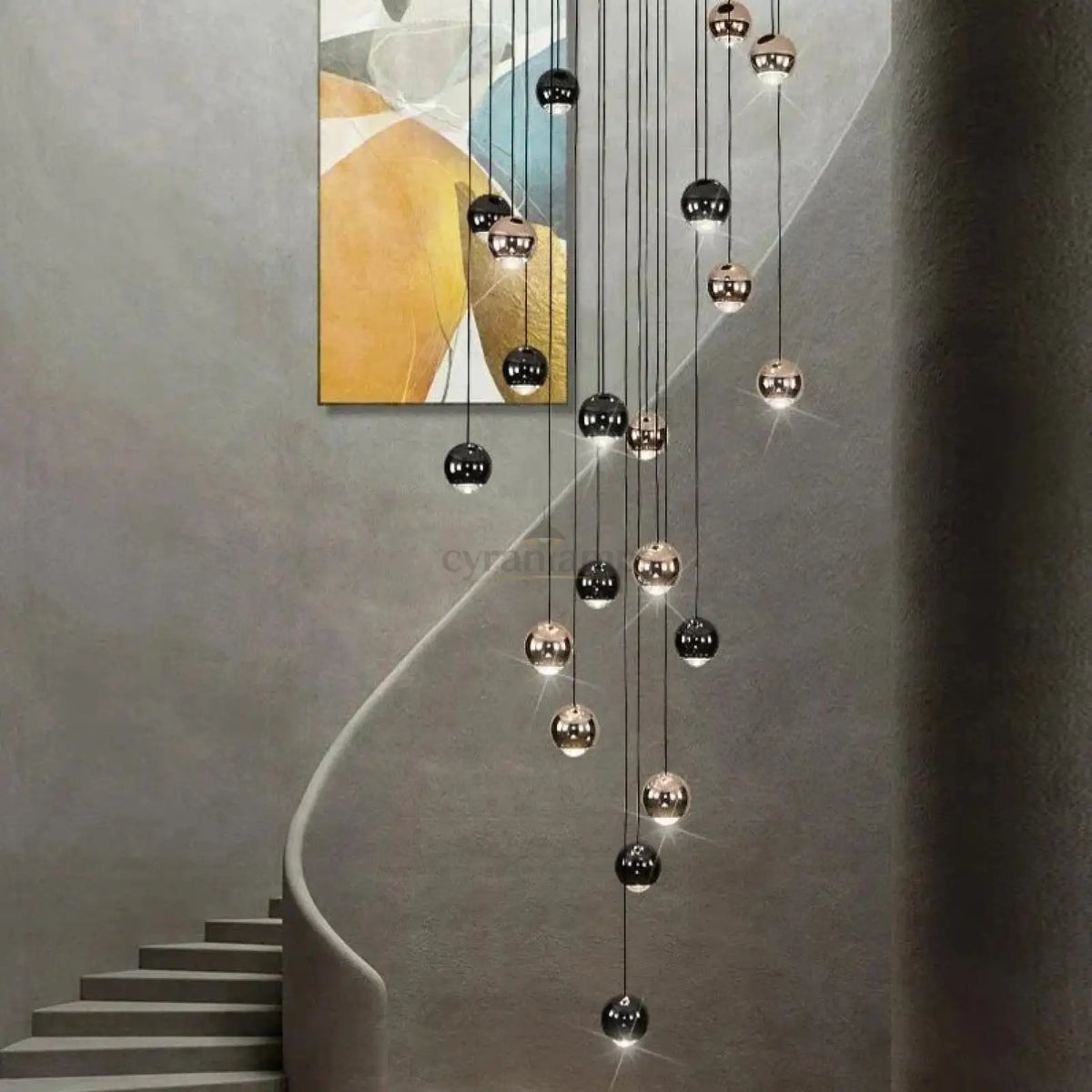 Multi Pendant Modern Foyer Chandelier - cyranlighting
