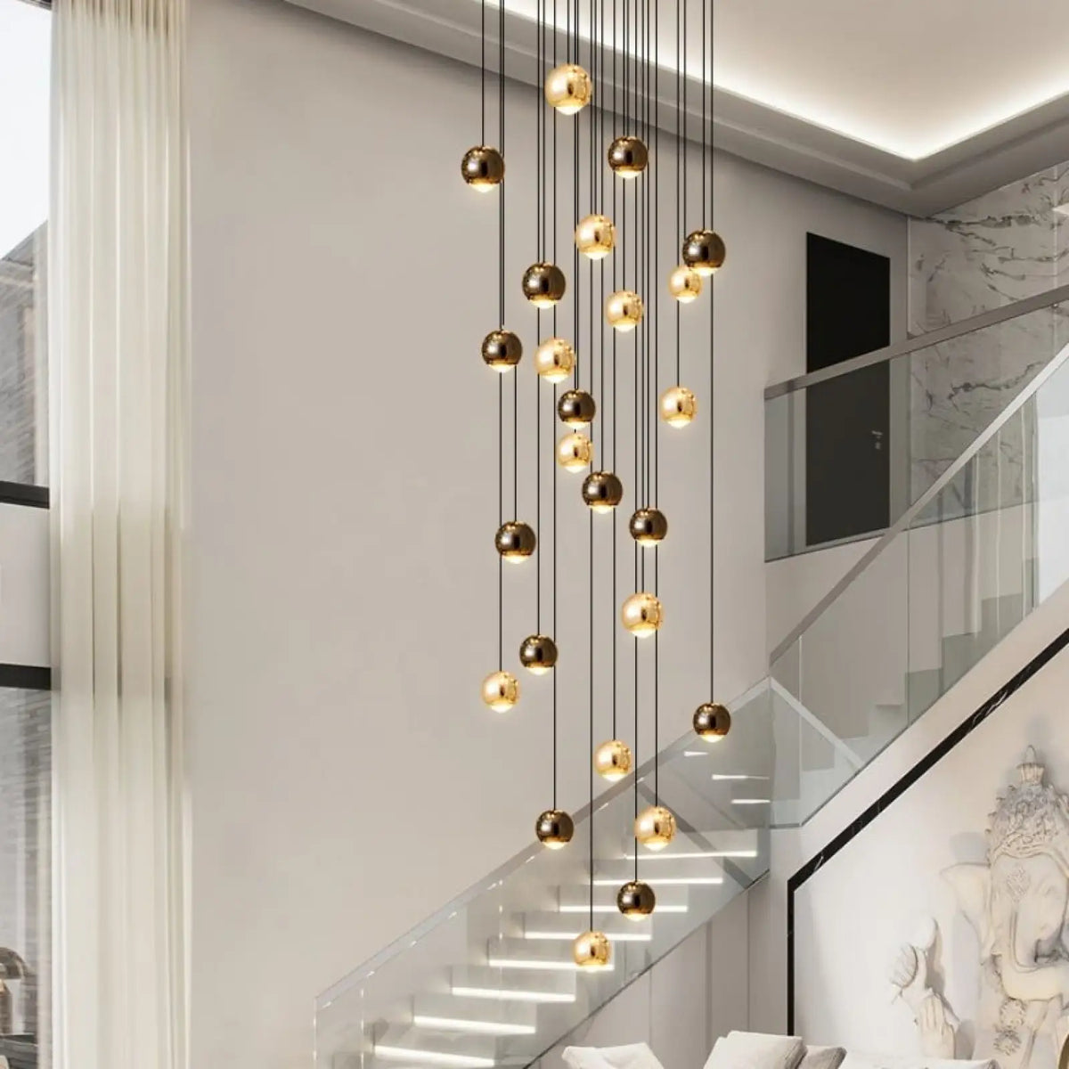Multi Pendant Modern Foyer Chandelier - cyranlighting