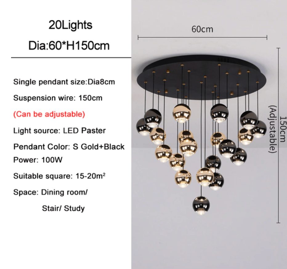 Multi Pendant Modern Foyer Chandelier - cyranlamps