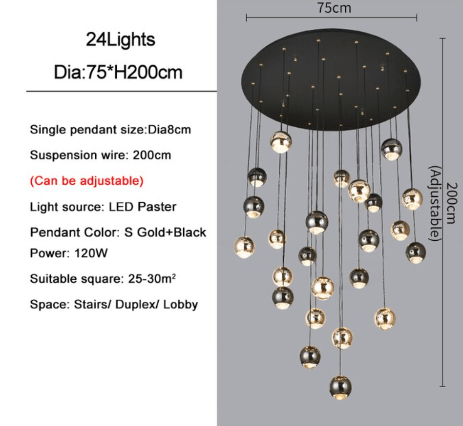 Multi Pendant Modern Foyer Chandelier - cyranlamps