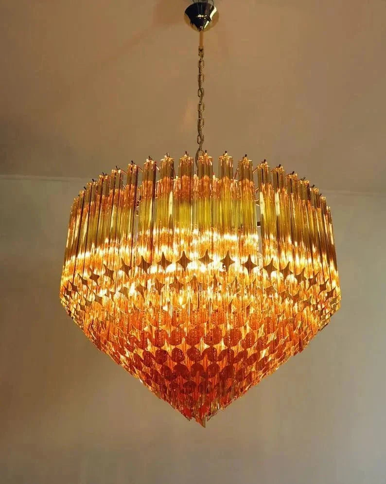 Murana Glass Chandelier – Amber - cyranlamps