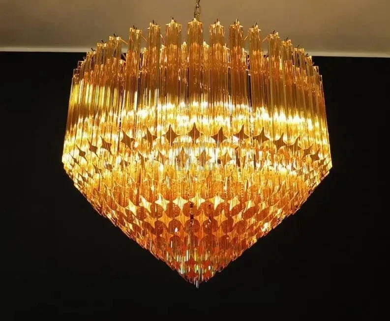 Murana Glass Chandelier – Amber - cyranlamps