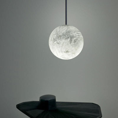 Nami Alabaster Sphere Staircase Chandelier Brass Multi Pendant Light - Cyran Lamps