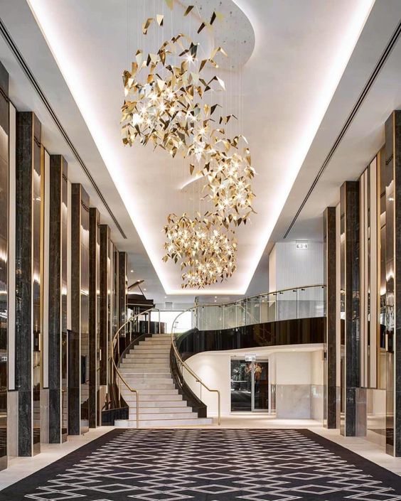 New Creative Golden Wings Floating Chandelier for Hall/Hotel/Restaurant - cyranlamps