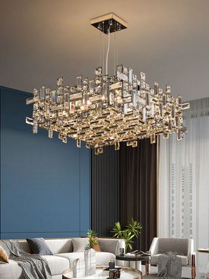 New Italian Style Light Luxury Villa Duplex Designer Luxury Crystal Chandelier for Dining/Living Room/Bedroom - cyranlamps