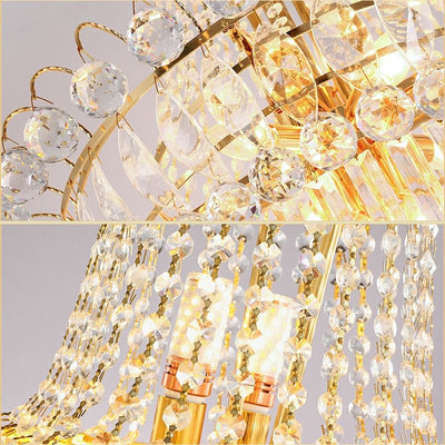 New Style Royal Large Crystal Chandelier Long Ceiling Lighting Fixture For Living Room Staircase/ Entryway - cyranlamps
