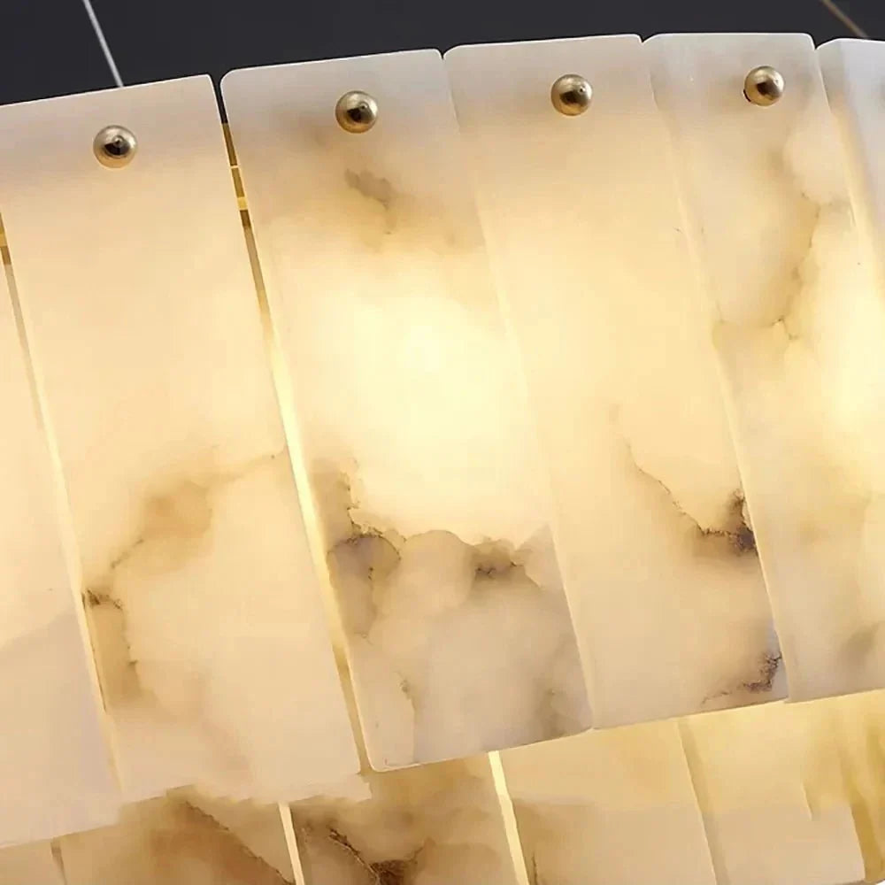 Oakley Layered Marble Chandelier - 31" - cyranlighting