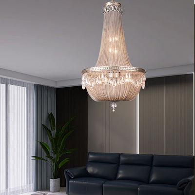 Oversize Modern Metal Art Luxury Crystal Chandelier for Duplex Hall/Staircase/Villa/Foyer - cyranlamps
