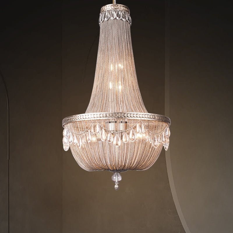 Oversize Modern Metal Art Luxury Crystal Chandelier for Duplex Hall/Staircase/Villa/Foyer - cyranlamps