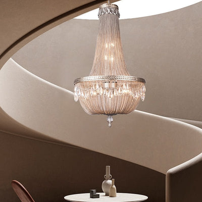 Oversize Modern Metal Art Luxury Crystal Chandelier for Duplex Hall/Staircase/Villa/Foyer - cyranlamps