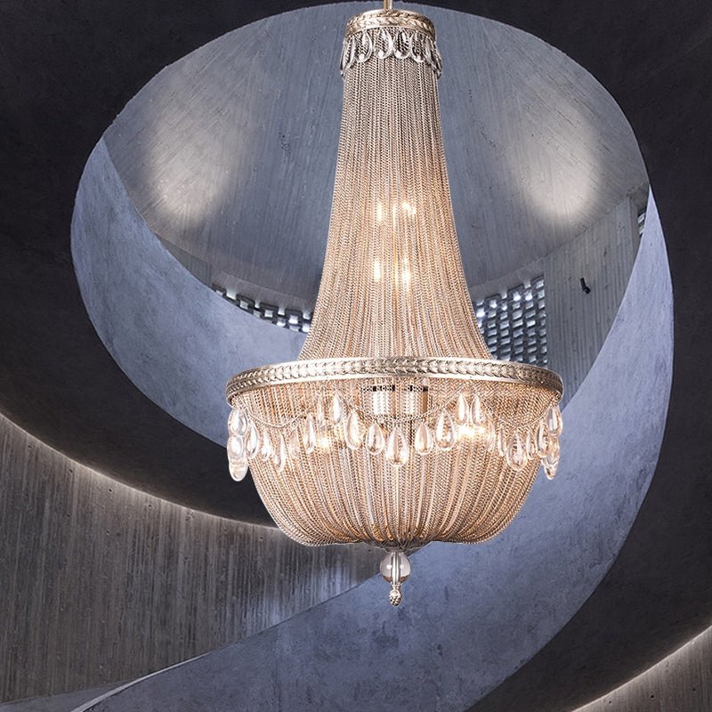 Oversize Modern Metal Art Luxury Crystal Chandelier for Duplex Hall/Staircase/Villa/Foyer - cyranlamps