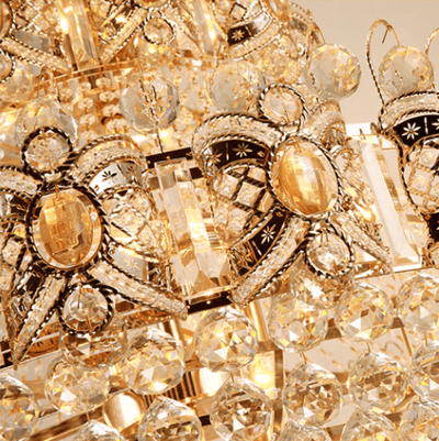 Oversized Luxury Multi - layers Gold Crystal Chandelier For High - ceiling Living Room/Foyer - cyranlamps