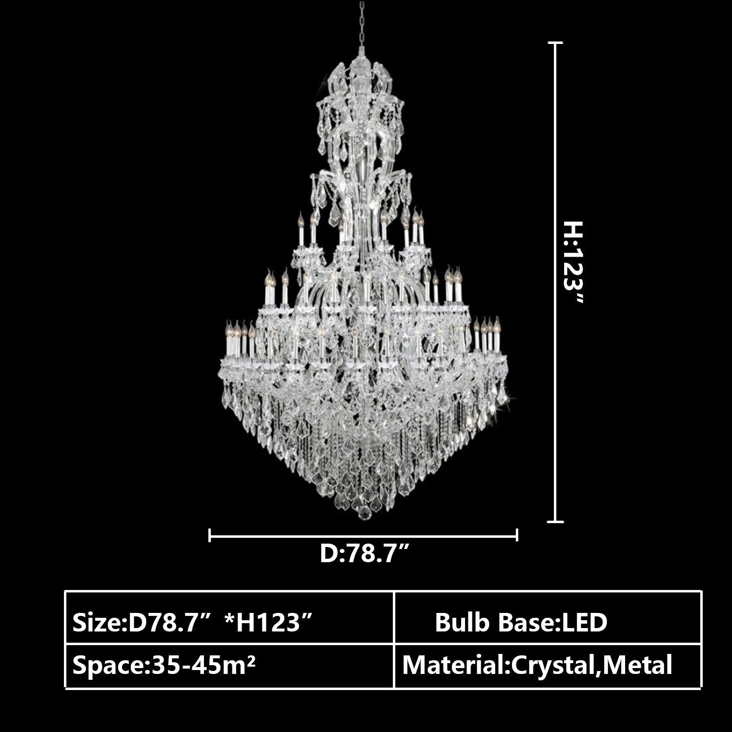 Oversized Luxury Traditional Gold/Chrome Candle Branch Crystal Chandelier for 2 - story/Duplex Buildings - cyranlamps
