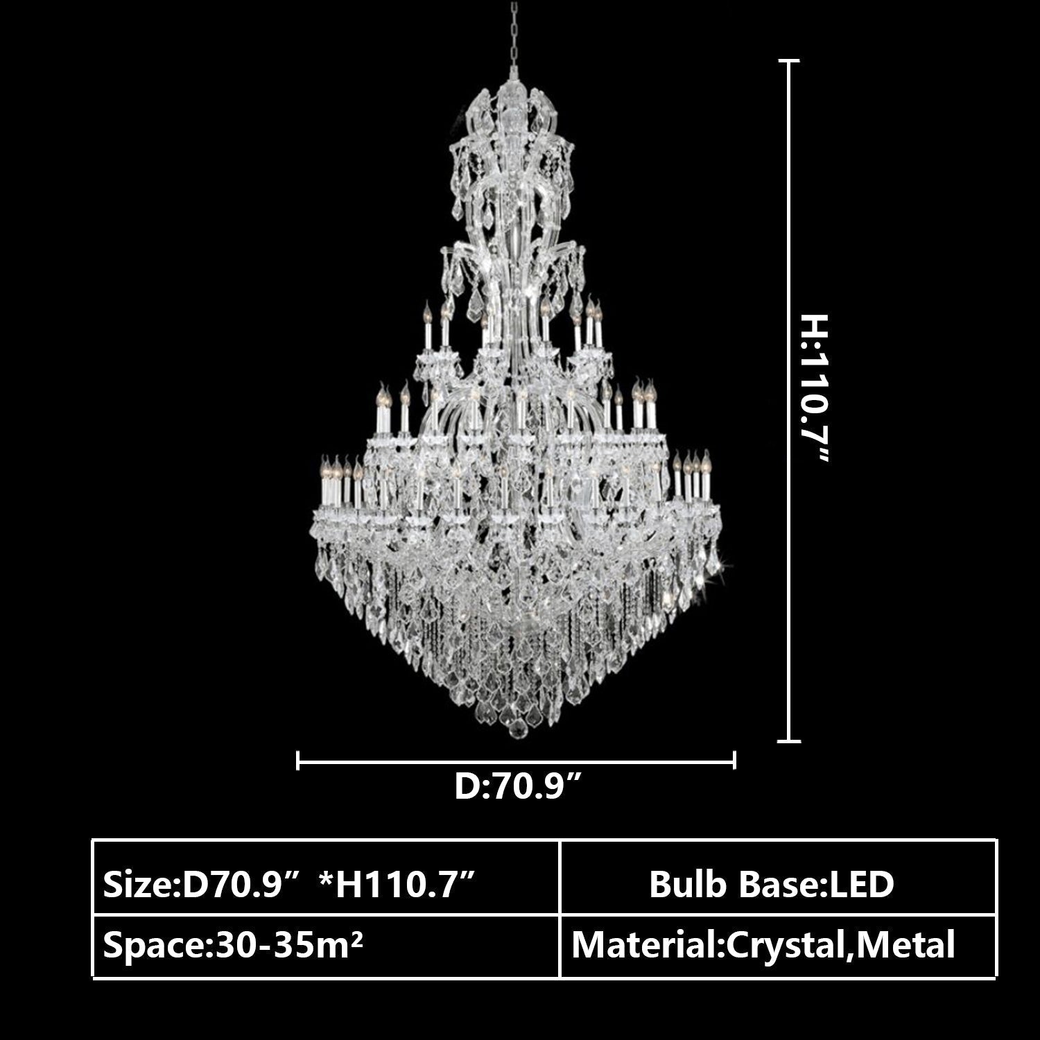 Oversized Luxury Traditional Gold/Chrome Candle Branch Crystal Chandelier for 2 - story/Duplex Buildings - cyranlamps