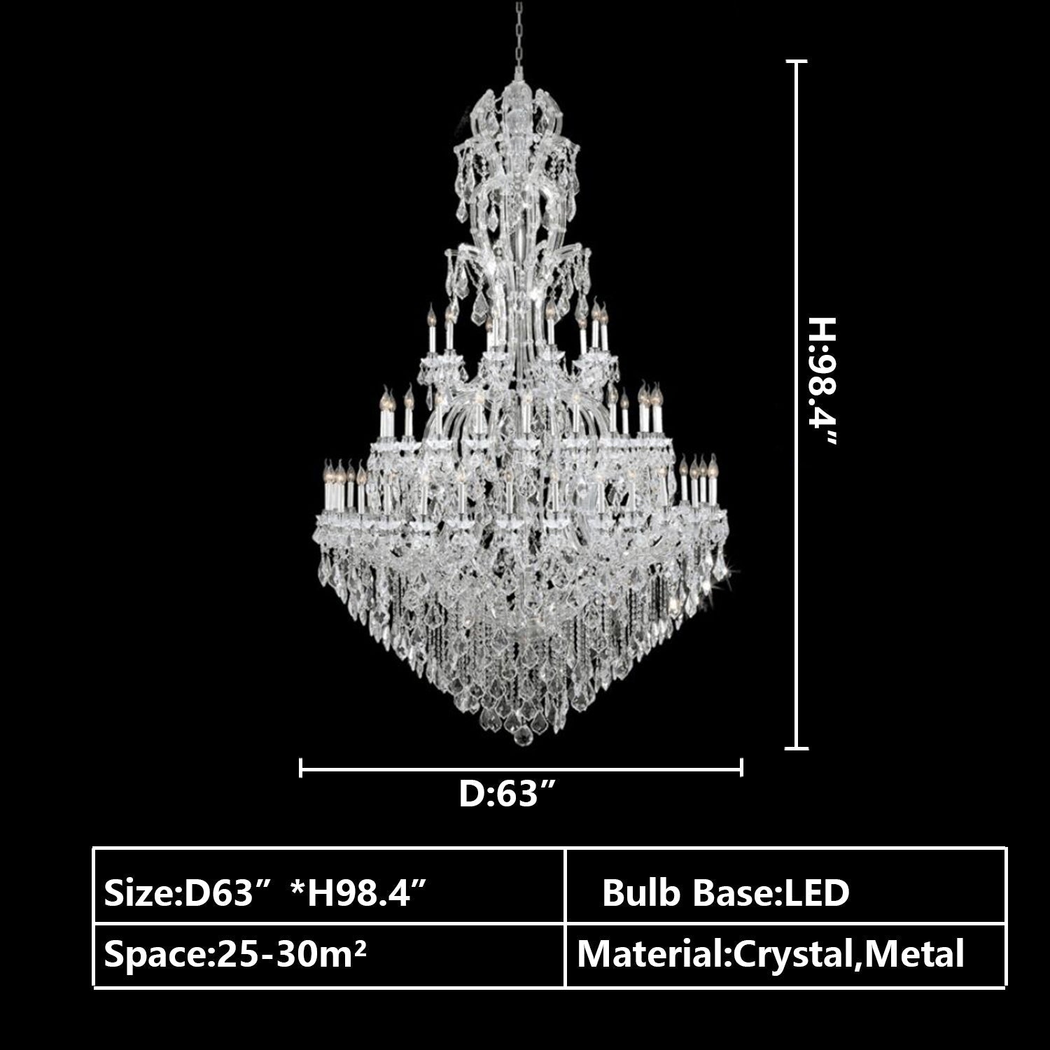 Oversized Luxury Traditional Gold/Chrome Candle Branch Crystal Chandelier for 2 - story/Duplex Buildings - cyranlamps