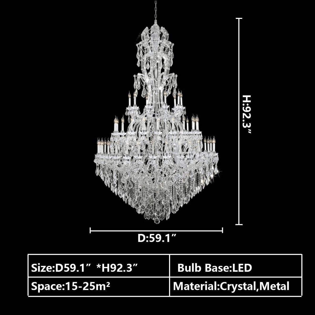 Oversized Luxury Traditional Gold/Chrome Candle Branch Crystal Chandelier for 2 - story/Duplex Buildings - cyranlamps