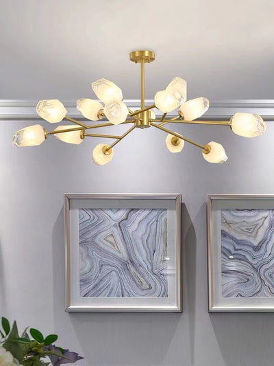Oversized Modern Sputnik Facet Multiple Glass Chandelier for Living Room/Bedroom - cyranlamps