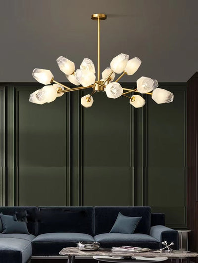 Oversized Modern Sputnik Facet Multiple Glass Chandelier for Living Room/Bedroom - cyranlamps
