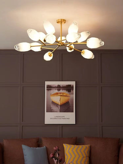 Oversized Modern Sputnik Facet Multiple Glass Chandelier for Living Room/Bedroom - cyranlamps