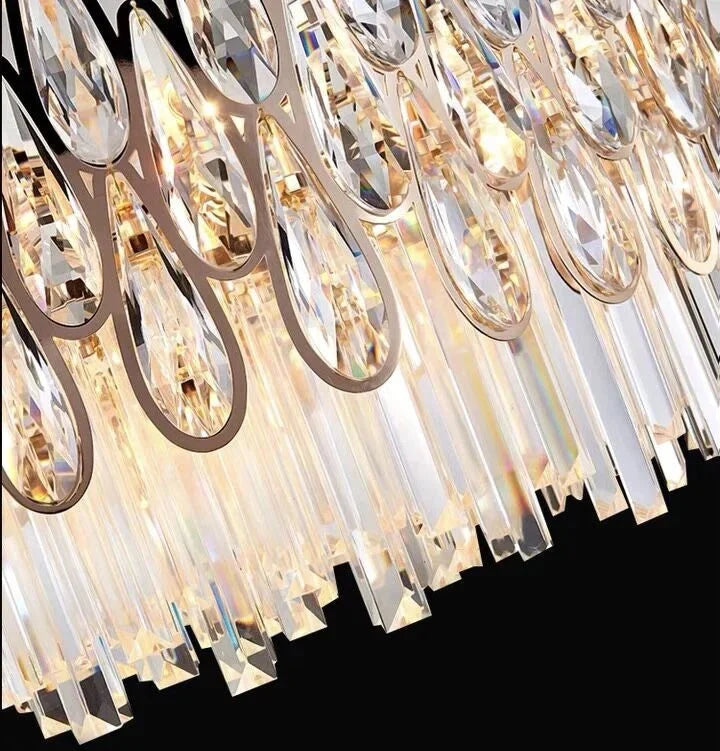 Oversized Multi - layers Luxury Creative Art Crystal Chandelier for Foyer/Staircase/Hallway - cyranlamps