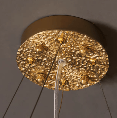 Post - Modern Art Brass and Ceramics Flower Pendant Branch Chandelier for Living/Dining Room - cyranlamps