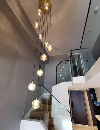 Post - modern Extra - long Pendant Light Fixtures for Staircase/High - ceiling Space/Foyer - cyranlamps