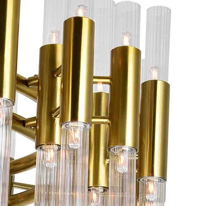 Post - modern Simple Light Luxury 3 - Tier Round Glass Tubes Chandelier - cyranlamps