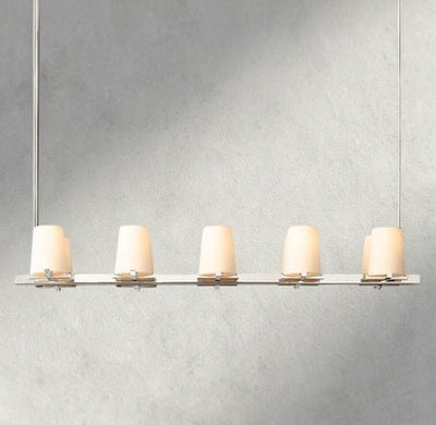 Puailace Fabric Shade Linear Chandelier - cyranlighting