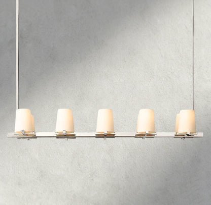 Puailace Fabric Shade Linear Chandelier - cyranlighting