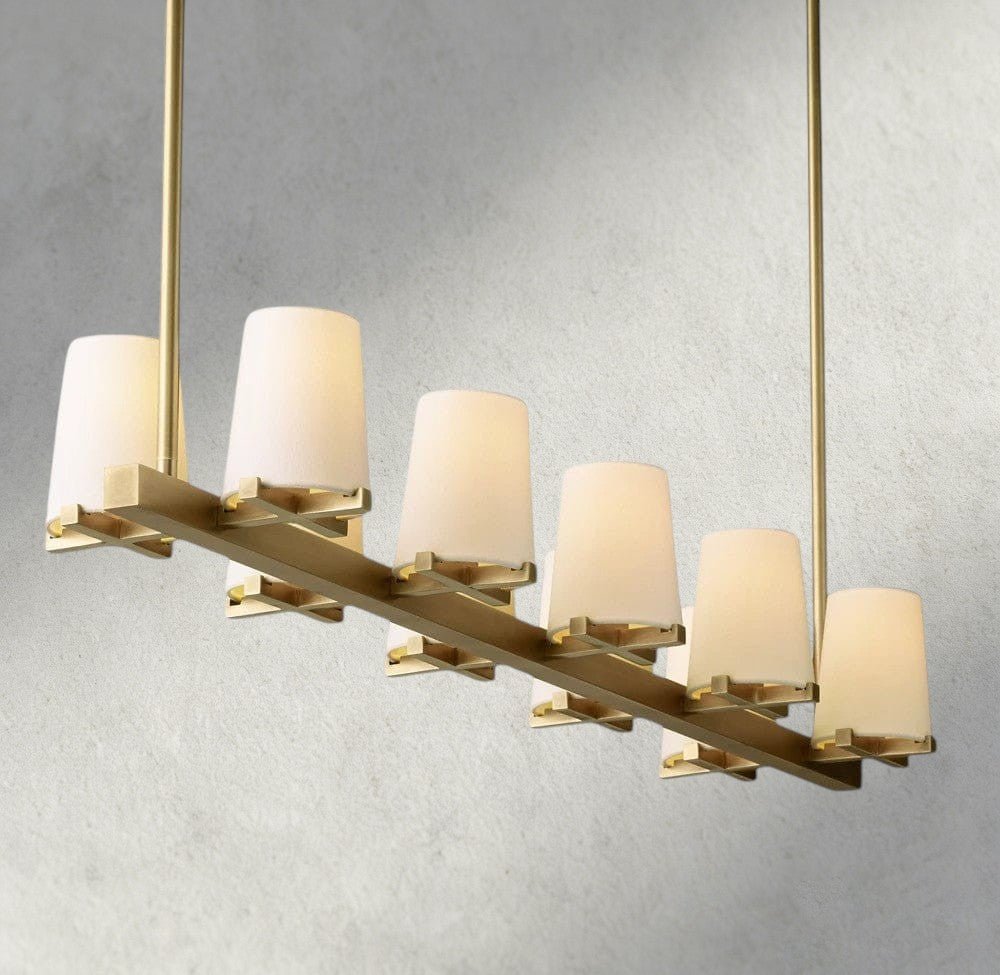 Puailace Fabric Shade Linear Chandelier - cyranlighting