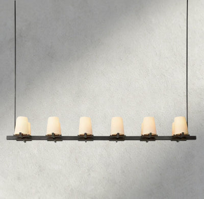 Puailace Fabric Shade Linear Chandelier - cyranlighting