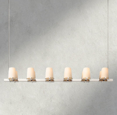 Puailace Fabric Shade Linear Chandelier - cyranlighting