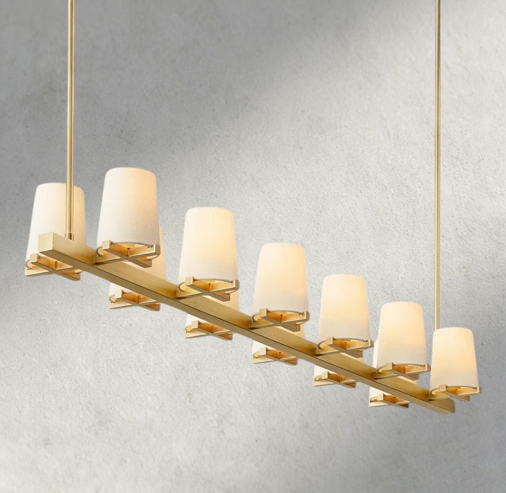 Puailace Fabric Shade Linear Chandelier - cyranlighting